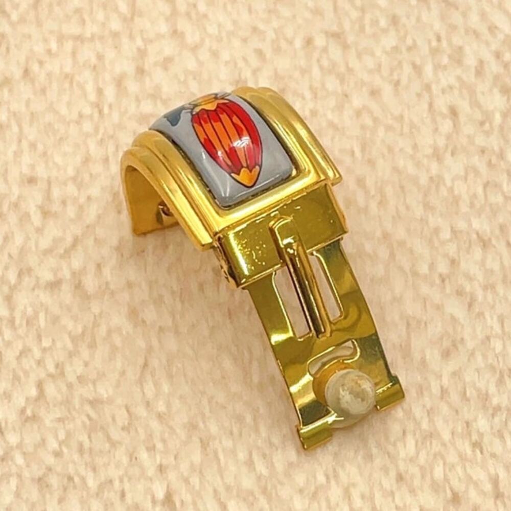 Hermes GD Enamel Earrings Perfume Bottle pattern W/Box - Picture 10 of 16